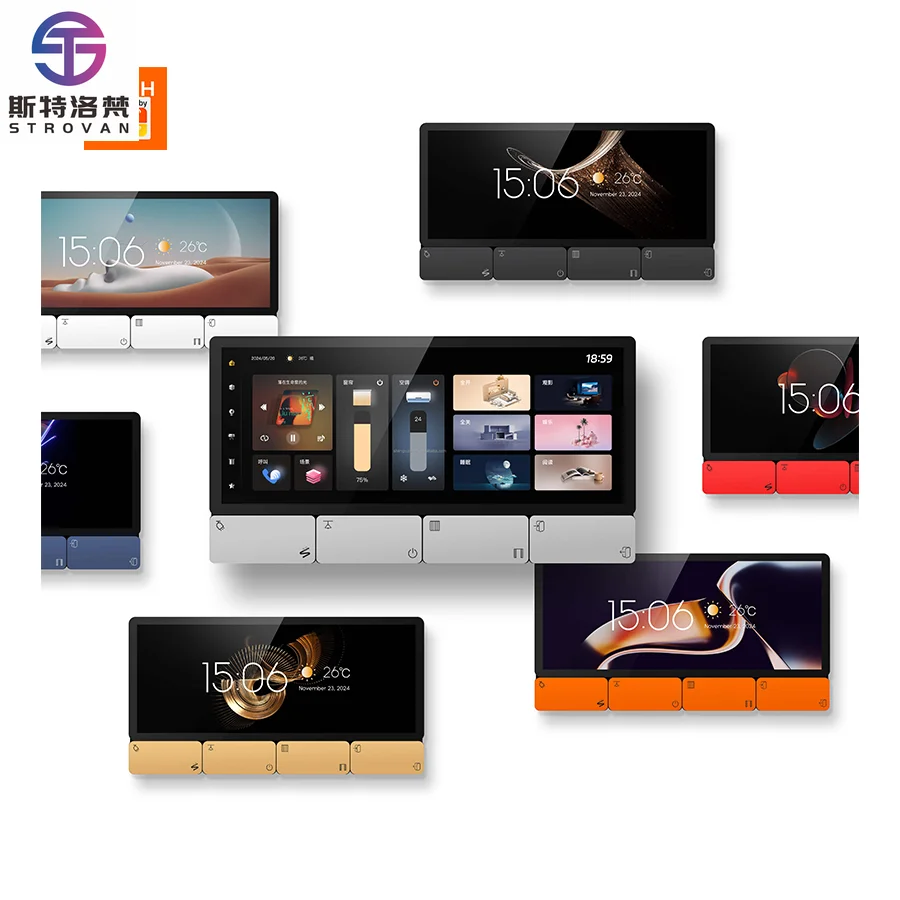 

STLF Tuya Smart Android 11 Voice Remote Home Central Control Panel 8 Diy Button With Rs485 3 Light Relay Switch Control Panel