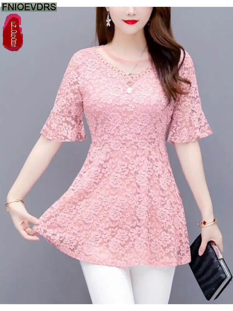 2022 Spring Autumn Basic Shirts Hollow Out Lace Ribbon Peplum Tops Hot Sales New Fashion Women Long Sleeve Ruffles Tunic Blouses