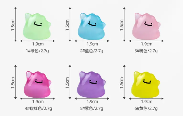 6 Stück/Set Pocket Monsters Anime-Figur Kawaii Ditto in Verkleidung, nach Belieben veränderbar, 1,5 cm PVC-Modellpuppen, Spielzeug, Geschenk – Detail 2