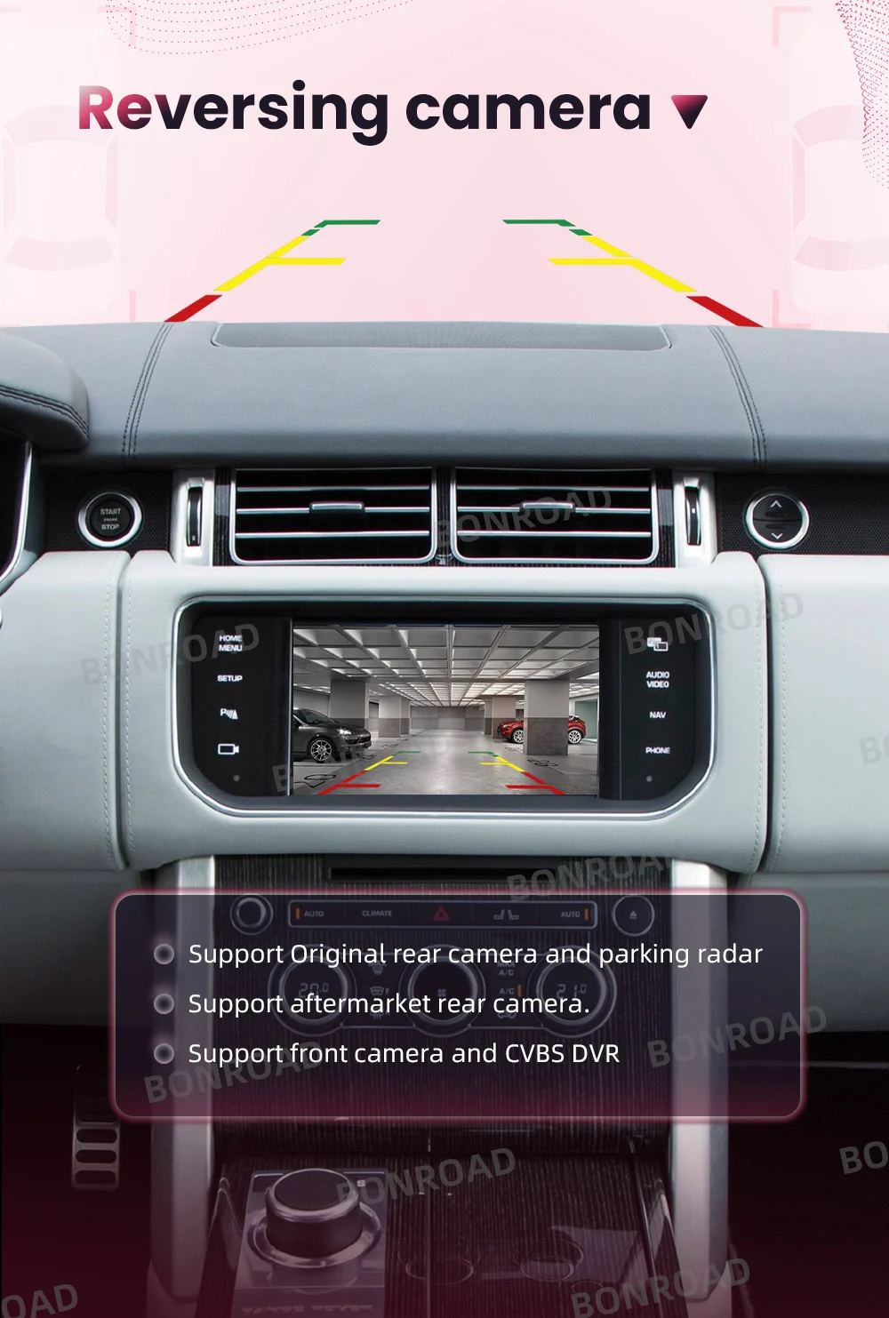 Bonroad Wireless CarPlay-Schnittstelle für Land Rover/Jaguar Range Rover Evoque Discovery mit Android Auto Mirror Link Navigation – Detail 8