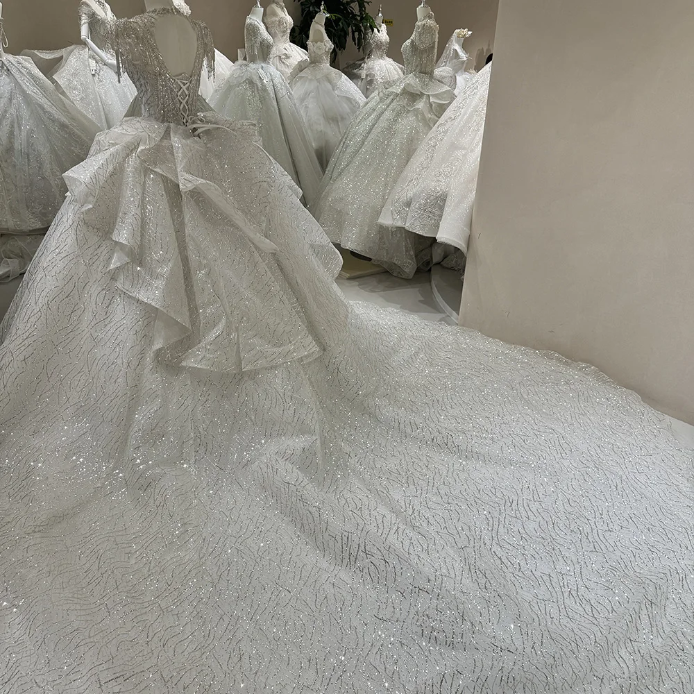 Exquisito vestido de novia de manga corta con perlas, vestidos de novia con lentejuelas, tren real sin espalda personalizado para novia, فستان temperaturkol