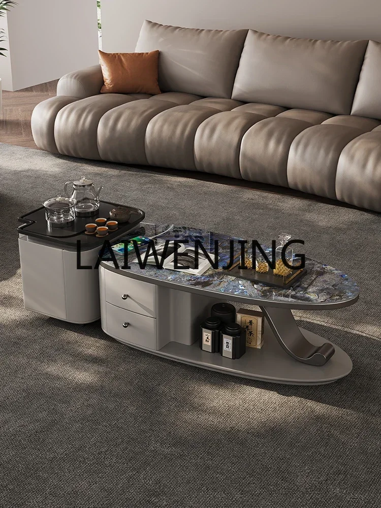 

Kung Fu tea table tea integrated living room home light luxury modern minimalist movable rock table