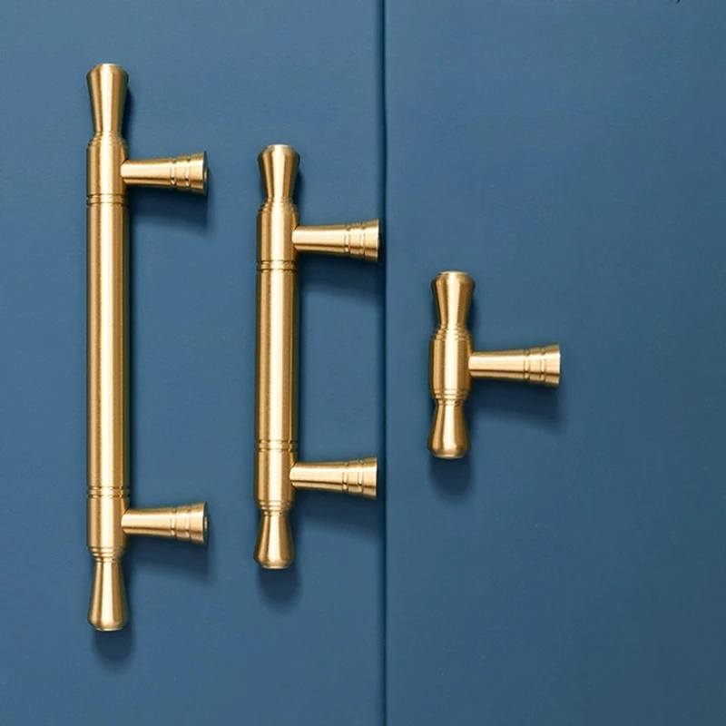 درج أجهزة الأثاث T Bar يسحب مقبض الباب الذهبي الوردي ملحقات المطبخ #6