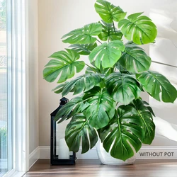 40-130cm（51.18in） Artificial Monstera Plant Fake Palm Tree Plastic Turtle Leaf Green Plant for Home Garden Room Office Decor