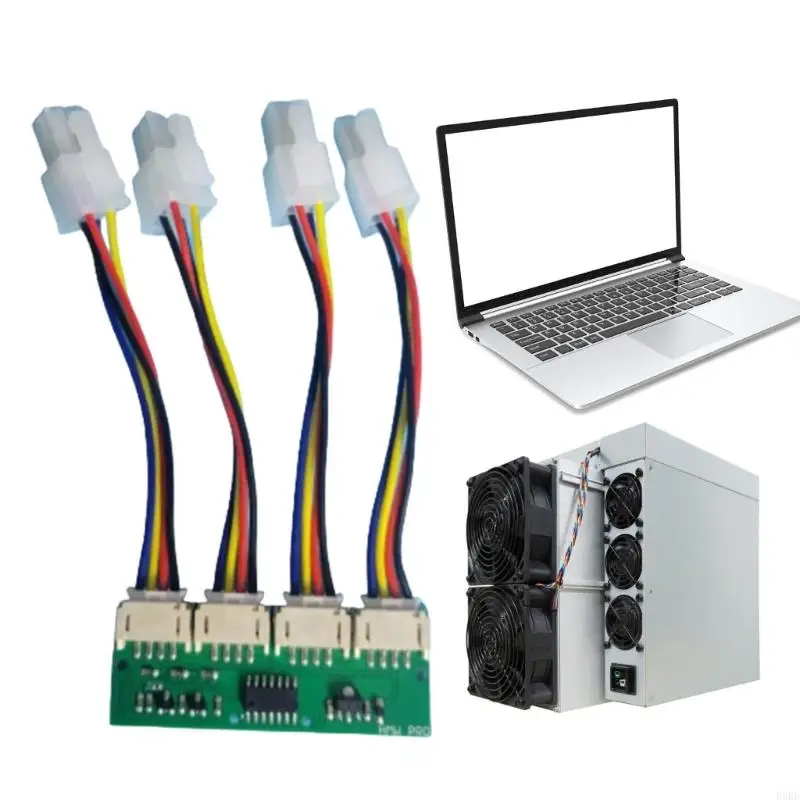 F3KE 12V 4-in-1 vierkante 4pin desktopventilatorsnelheid Simulators, Hoge precisiesregeling voor Antminer S21-computerkoeling