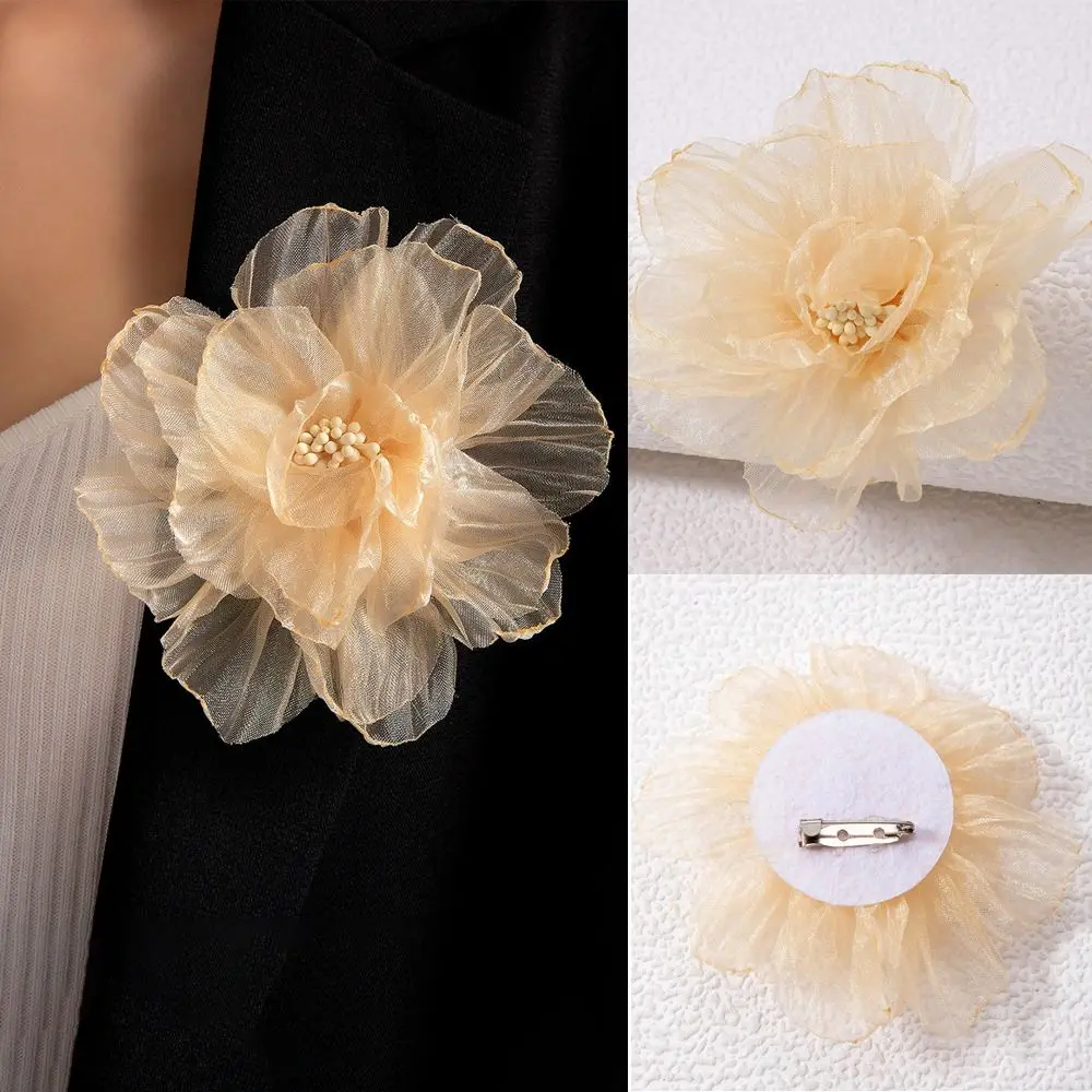 

Handmade Large Flower Brooch Women's Charm Geometric Plant Roman Fabric Lapel Pins Clothing Accessories Brooches Wedding Party