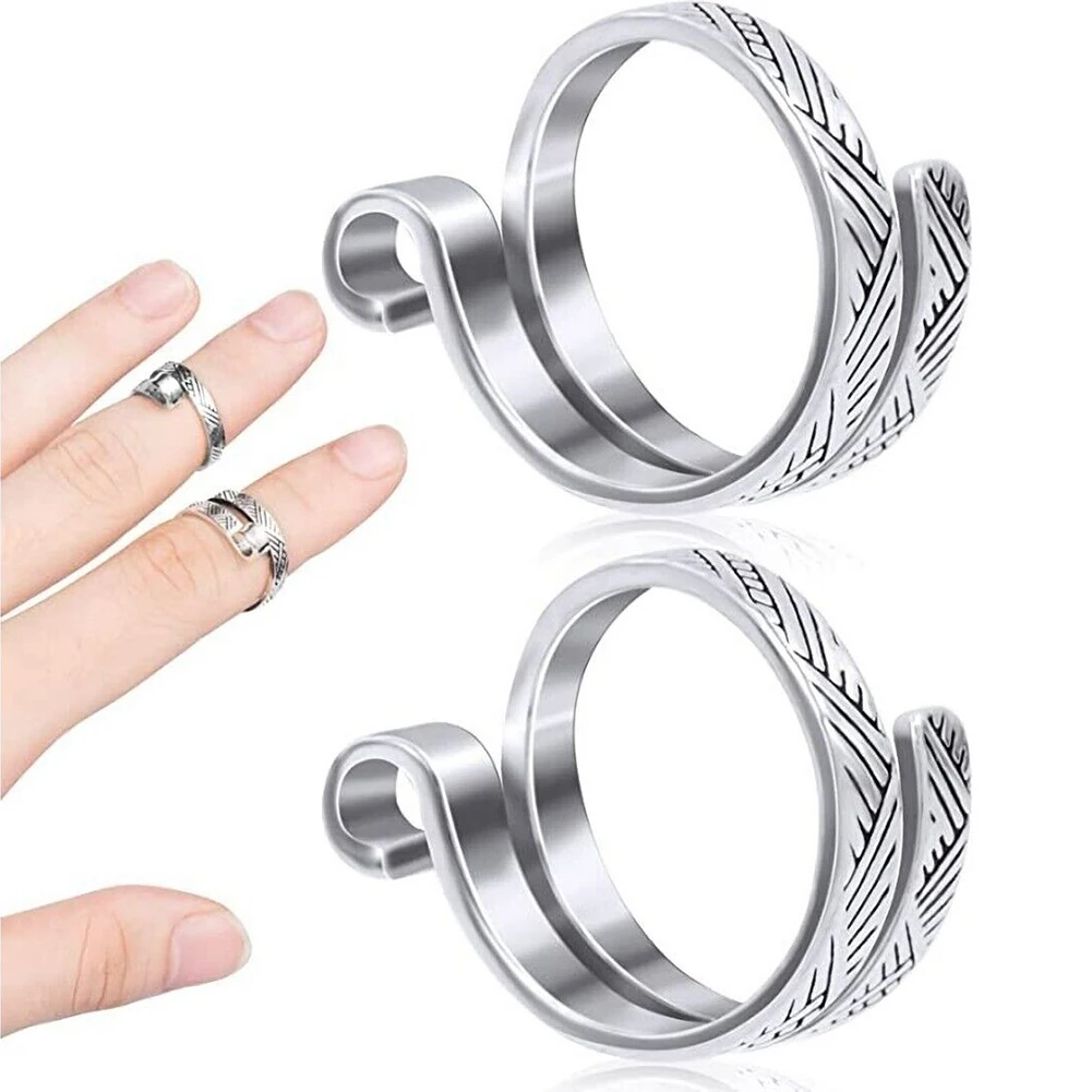Knitting Loop Adjustable Open Ring Webbing Jewelry Crochet Wool Knitting Finger Wear Thimble Yarn Guide Tools Sewing Accessory