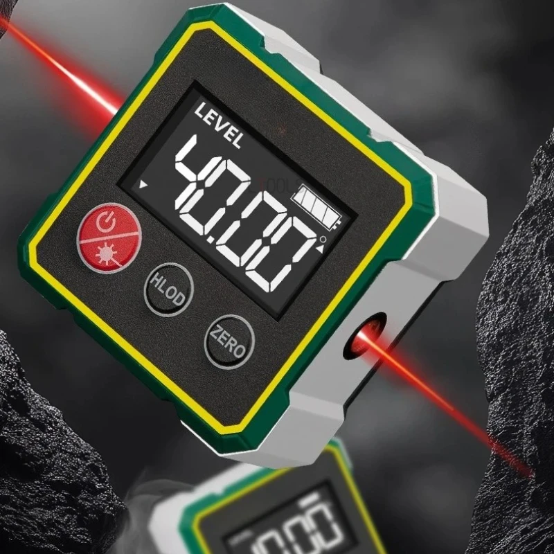 

Инклинометр с лазерным цифровым дисплеем, мини-магнитный транспортир, линейка уровня, угол наклона 0-90 ° Измерительный инструмент для деревообрабатывающей пилы