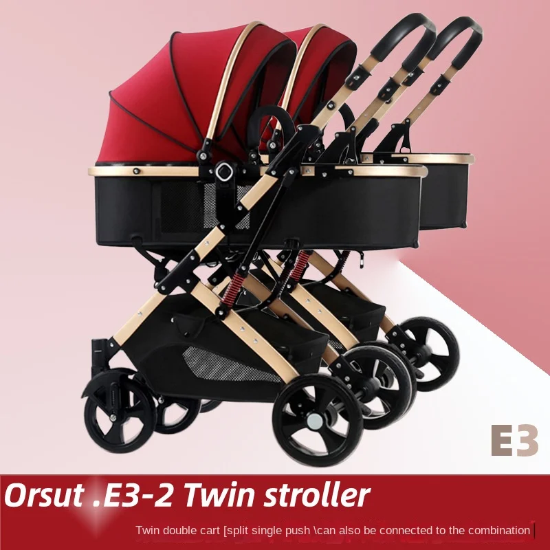 Baby Stroller Detachable Combination Can Be Sitting or Lying High Landscape Two-way Lightweight Newborn Stroller Foldable