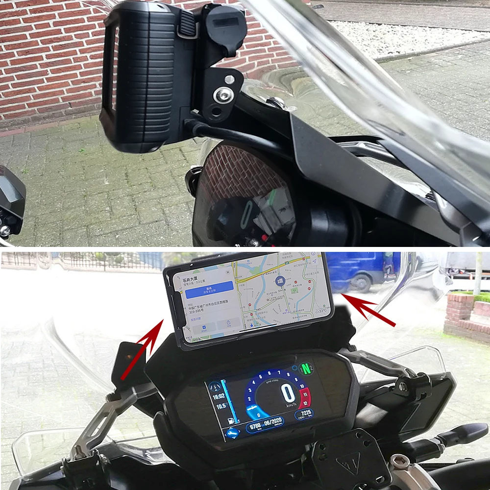 NEW Motorcycle Fit For Tiger 1200 XCA XRX Front Phone Stand Holder Smartphone Phone GPS Navigaton Plate Bracket 2018 2019 2020