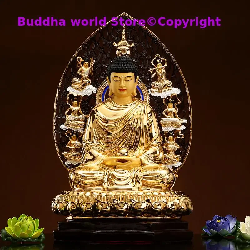 57CM large Buddhism TOP figure COPPER gold plating Shakyamuni buddha Asia HOME Shrine Protection Prosperity FENG SHUI statue