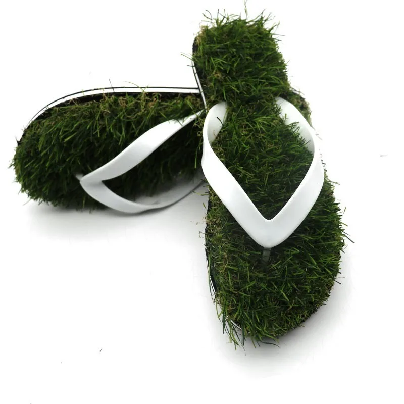Sandals Wear Black and White Rubber Sole Personalized Grass Anti-slip Slippers