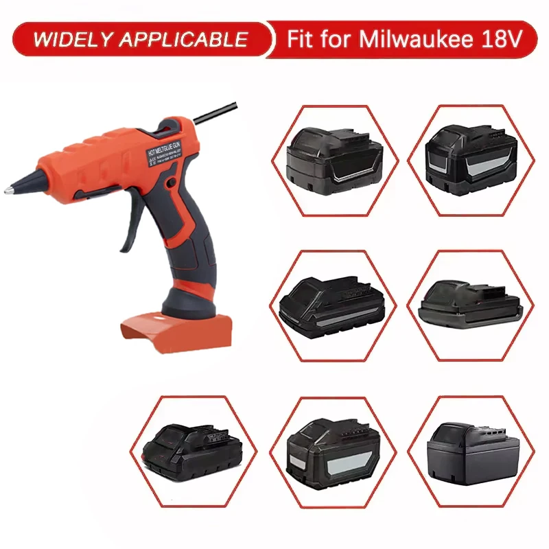 Hot Glue Gun for Milwaukee 18V Battery Cordless Glue Gun use 7mm Glue Sticks for Arts&Crafts&DIY Electric Heat Repair Tool