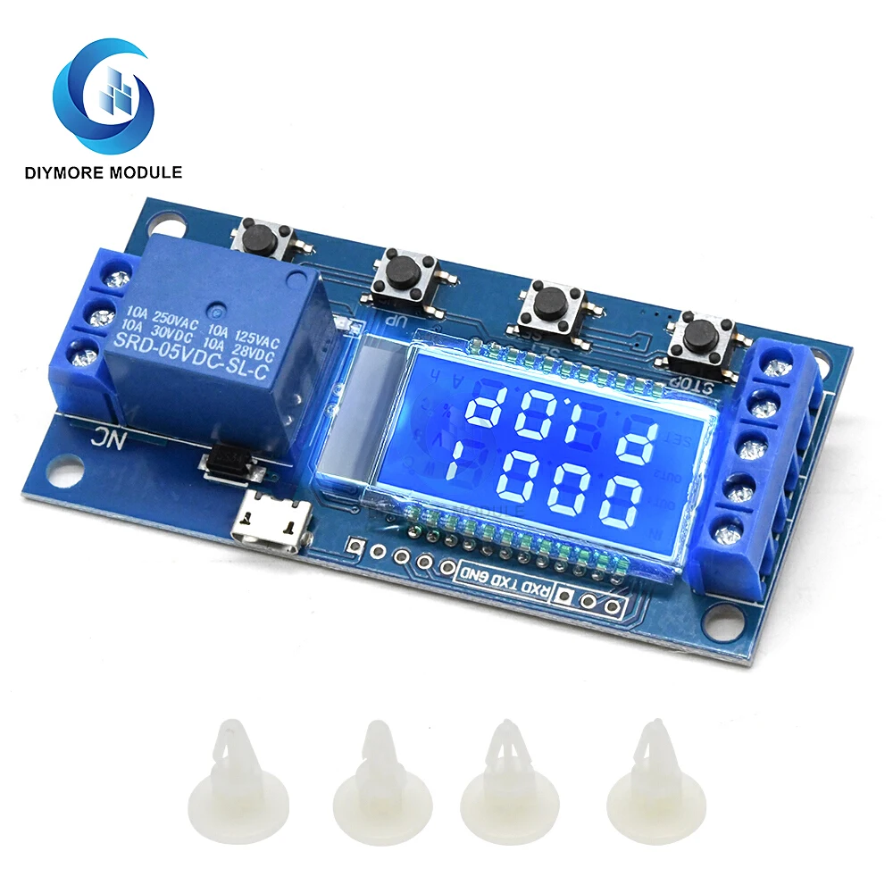 

DC5-30V LCD display delay relay module with MICRO USB
