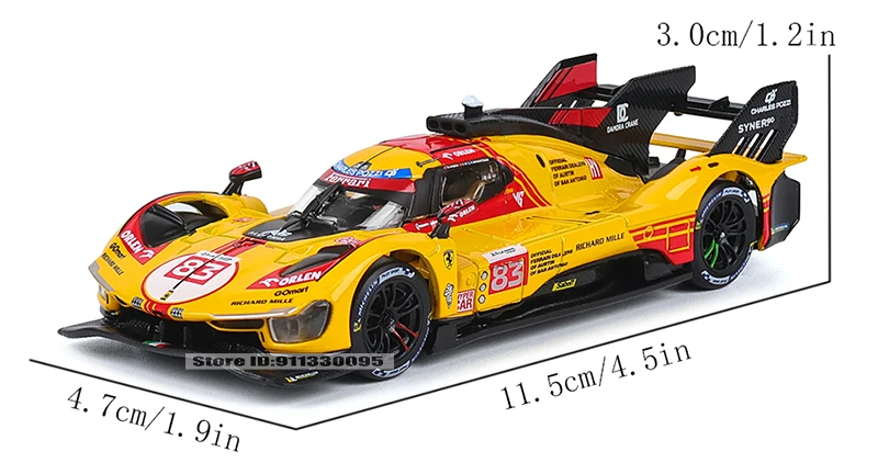 Bburago 1:43 Le Mans Ferrari 499P 2024 488 250 512 Alloy Luxury Vehicle Diecast Pull Back Cars Model Toy Collection Gift