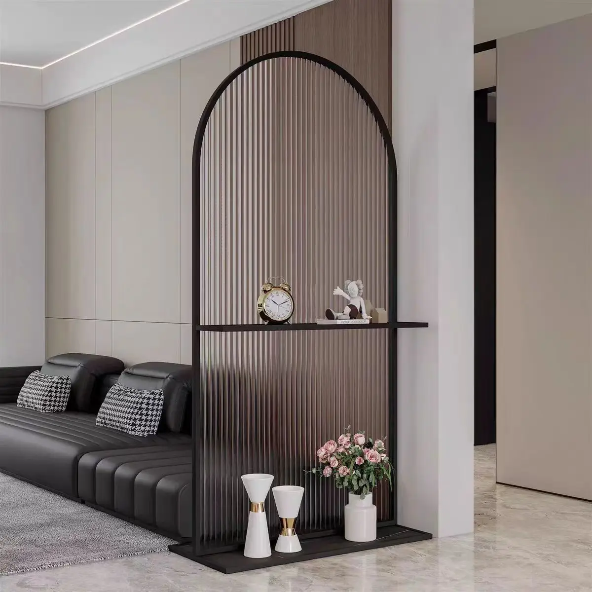 

2025 No punching entrance living room movable water ripple Changhong glass screen partition bedroom occlusion