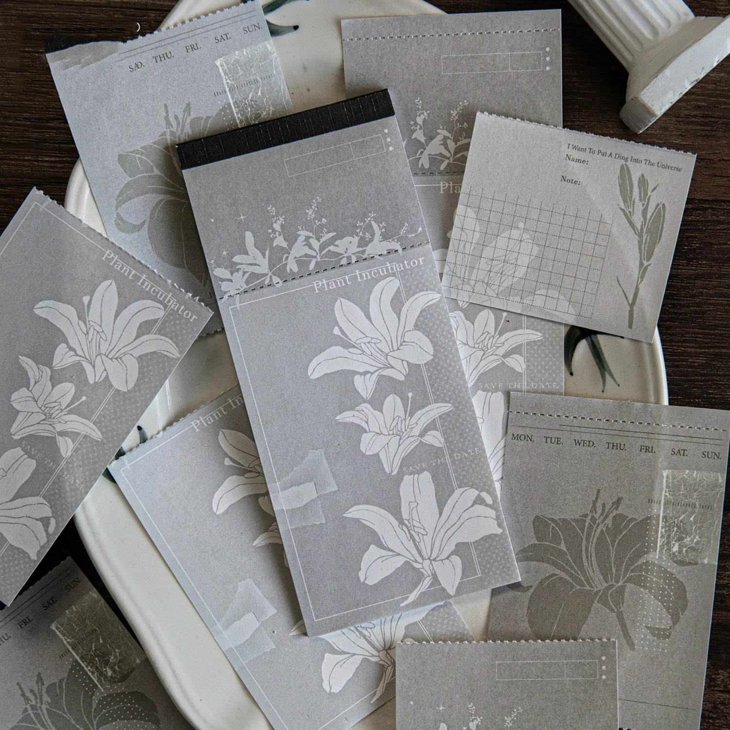 Fleeting Glimpse Series Vintage Plant Shadow Landscape Memo Pad Creative DIY Junk Journal Material Collage Stationery