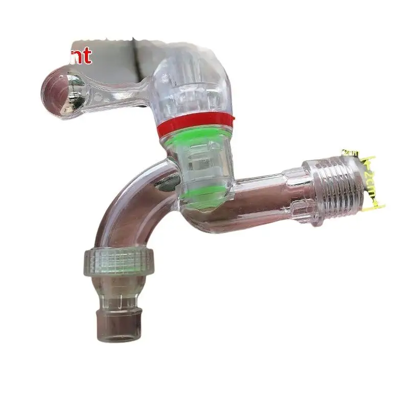 Transparent Plastic Water Faucet 4/6 Thread Connector Burr Free for Washing Machine Garden Irrigation System