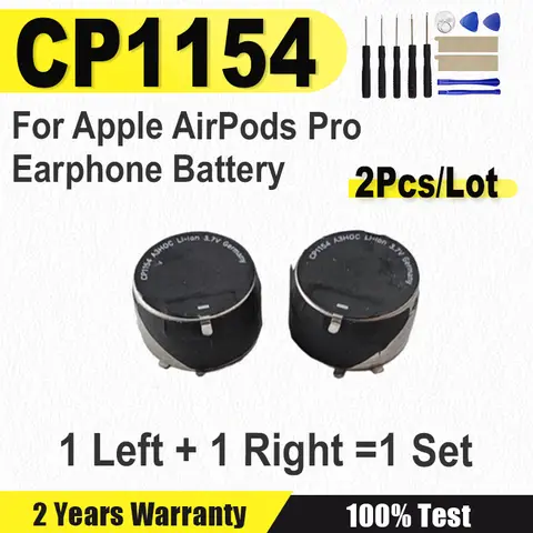 2PCS/Lot New 3.7V CP1154 Li-ion Battery For Airpods 3 3rd Earphone AirPods Pro Headset+FreeTools
