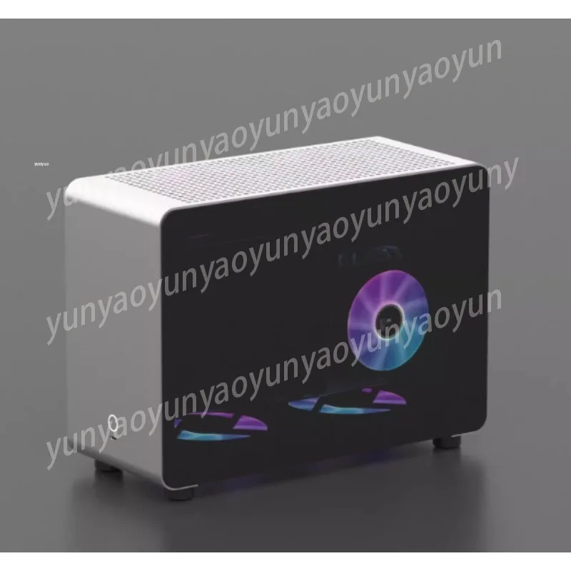 All Aluminum Transparent A4 ITX Mini Chassis Compact Portable Air Cooling PC Case Fit Power Supply