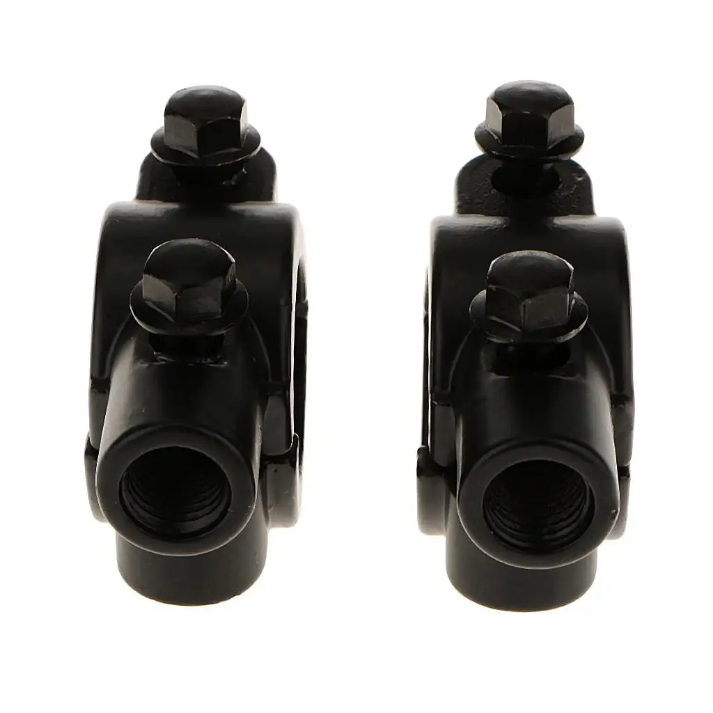 2x Motorcycle Motorbike 7/8'' Handlebar Mirror Mounting Clamp Bracket Clip Holder Black image 4