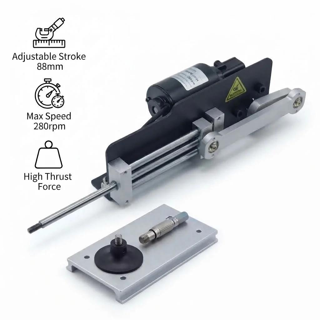 Reciprocating Linear Motor Actuator 110V-240V 88mm Stroke 280rpm Adjustable Speed DIY Machine w/ Power Supply