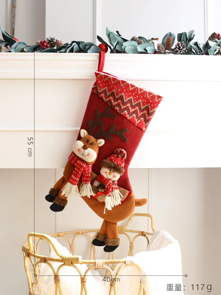 Kerstversiering Grote Driedimensionale Figuur Kerstversiering Sokken Kerstboom Hanger Snoep Cadeau Tas