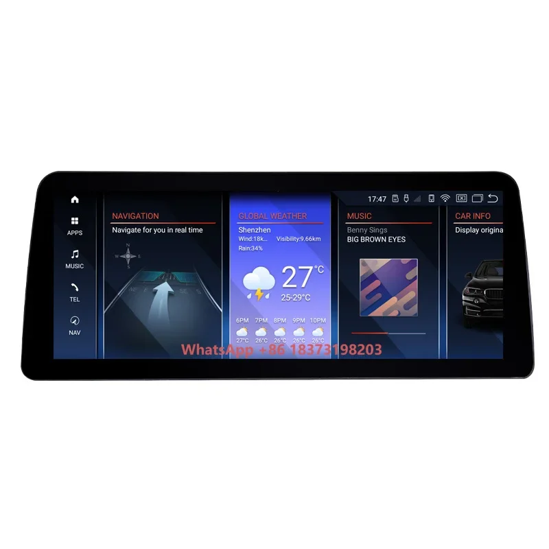 

KANOR 12.3 Inch Android 13 Stereo Tape With Carplay GPS Navigation Touch Screen for X5 E70 X6 E71 CCC CIC