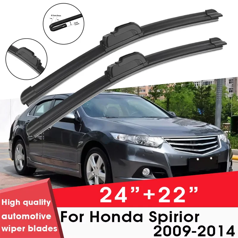 

Car Wiper Blade Blades For Honda Spirior 2009-2014 24"+22" Windshield Windscreen Clean Naturl Rubber Car Wipers Accessories