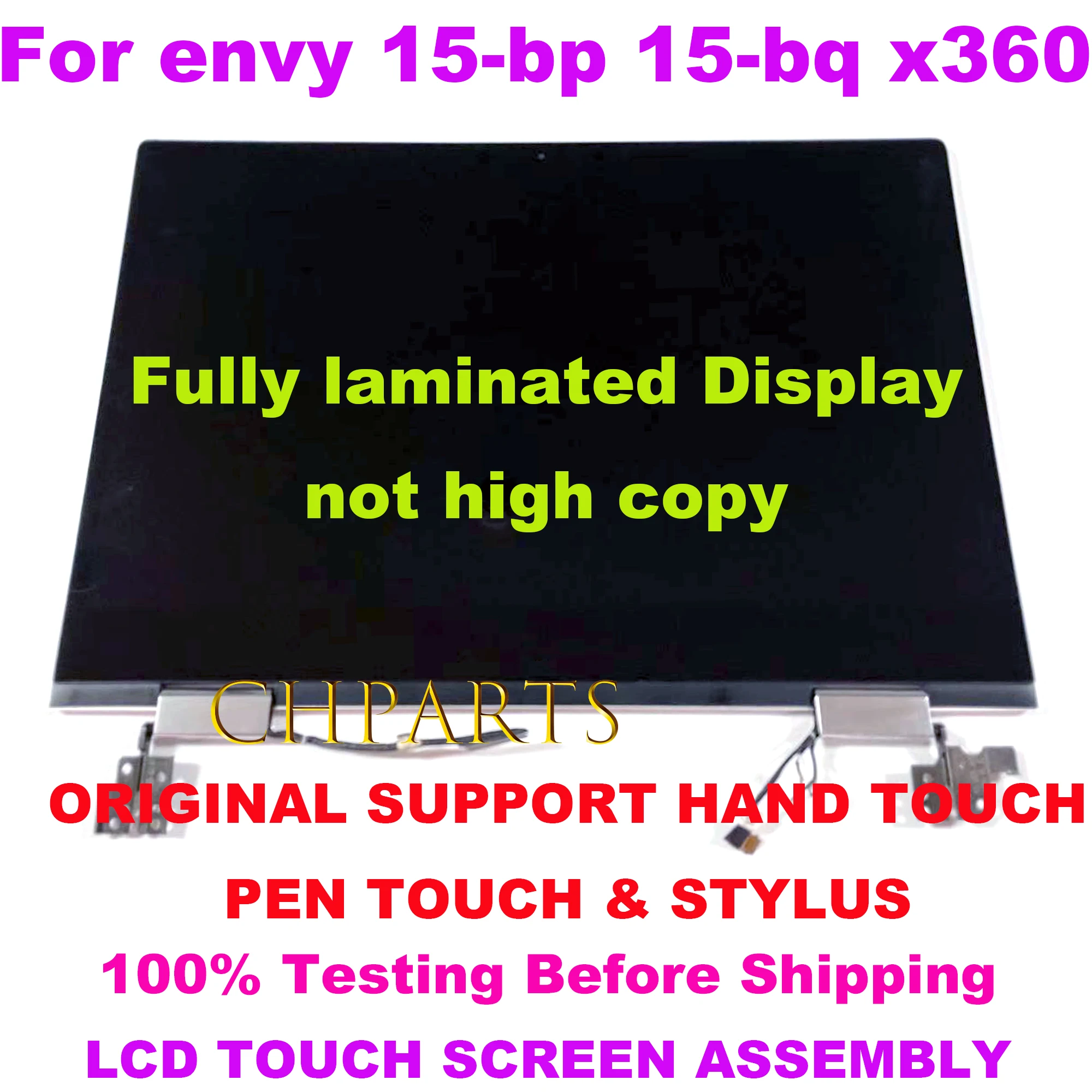 For HP Envy X360 15-bp Series 15-bp 15-bq LCD Touch Screen Full Assembly SLIVER L53868-001 15BQ 15BP