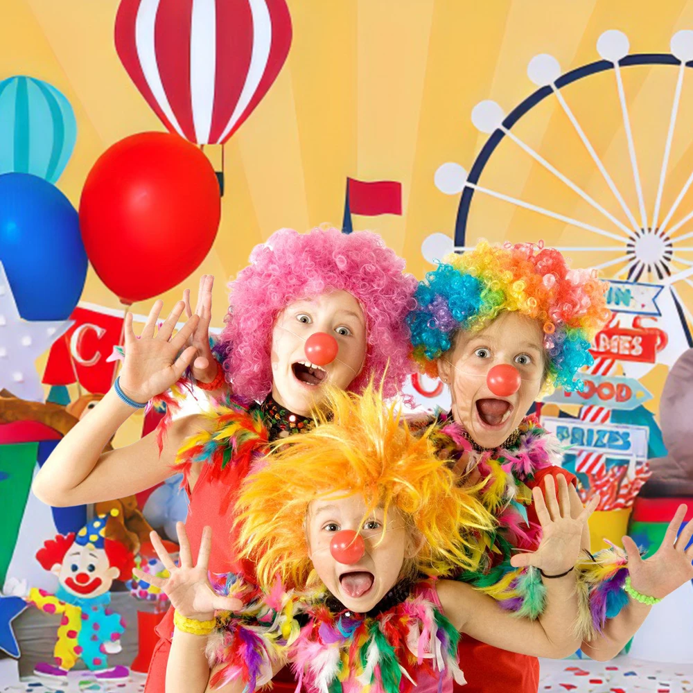 Circus Birthday Party Photography Backdrop Colorful Balloon Amusement Park Carnival Baby Shower Kids Portrait Photo Background