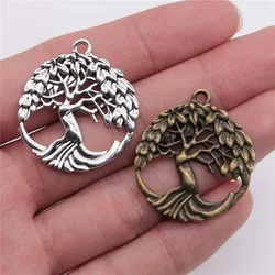 WYSIWYG 3pcs/lot Charms Tree DIY Jewelry Findings 2 Colors Antique Silver Color Antique Bronze Plated 29x32mm Tree Charms