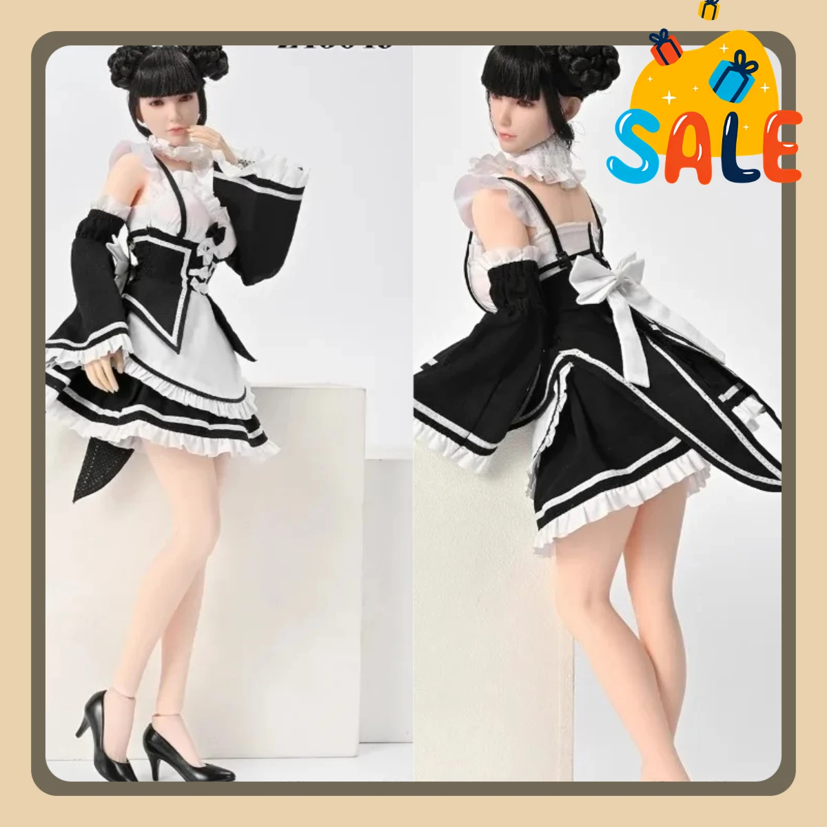 

1/6 масштаб женщина-солдат сексуальный наряд горничной платье галстук-бабочка повязка модель одежды для 12 дюймов фигурки украшения для тела