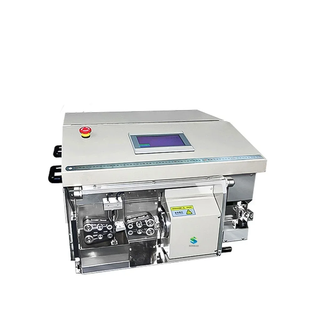 Automatic thin coaxial cable stripping and cutting machine coaxial cable multi layers plastic skin