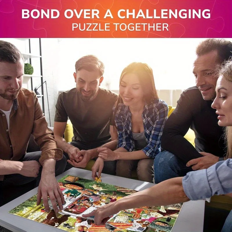 1000 pièces QUOKKA Cube magique Puzzle avec camping-car et conception de voyage pour animaux de compagnie-grand jeu de société familial adapté aux adultes et aux animaux Patte