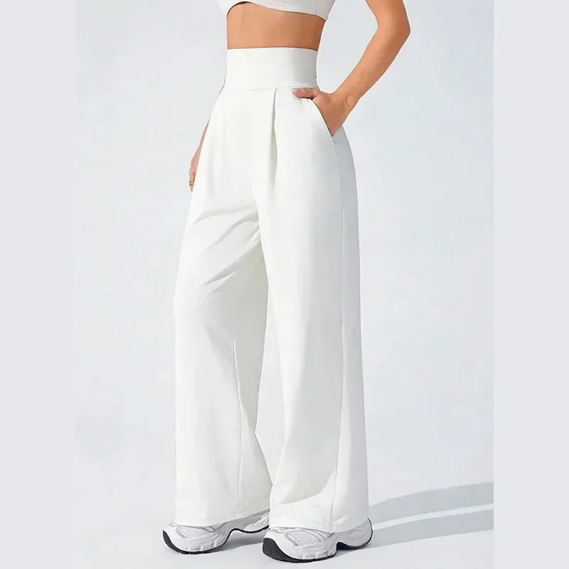Optional Yoga 10 Colors Pants Women New Casual High Waist Baggy Wide Leg Trousers Female with Pockets Fitness Sports Leggings