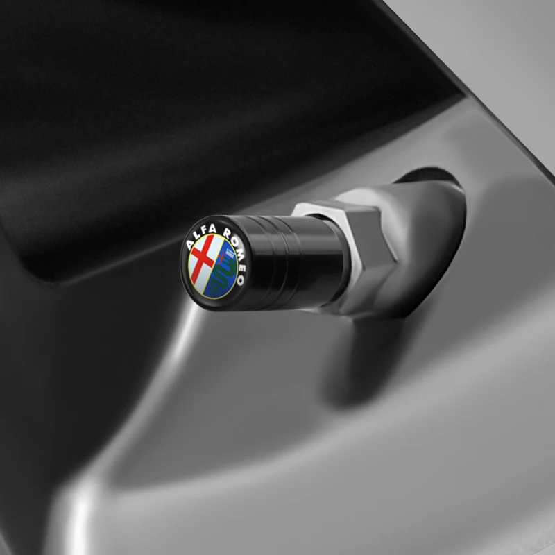 4 Stück Auto-Styling Radreifen-Ventilkappen mit Emblem für Alfa Romeo Mito Brera 147 Giulietta 159 156 Stelvio Sportiva Giulia – Detail 7