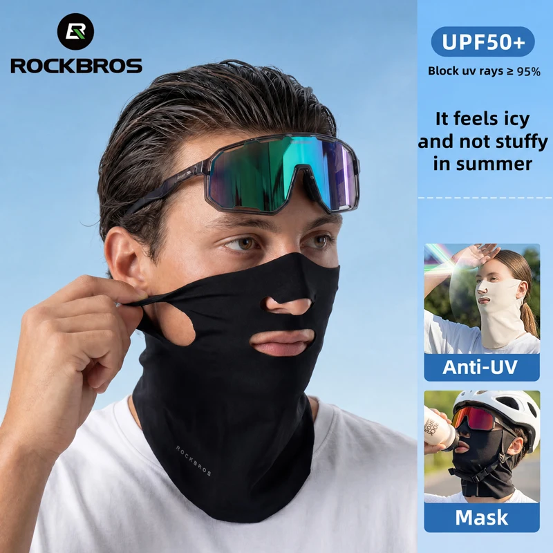 

ROCKBROS Ice Silk Face Mask Sun Protection Summer Breathable Mesh Cooling Mask for Fishing Outdoor Running Cycling Women Men