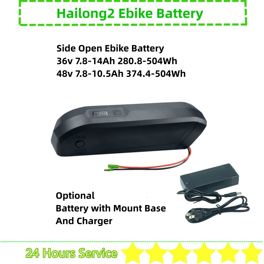 Hailong 2 Side Open Ebike Battery Li-ion 36V 8.8Ah 10Ah 10.4Ah 12.8Ah 14Ah 48V 8.7Ah 10Ah 10.5Ah for Red Rocket 88s Fat Boy