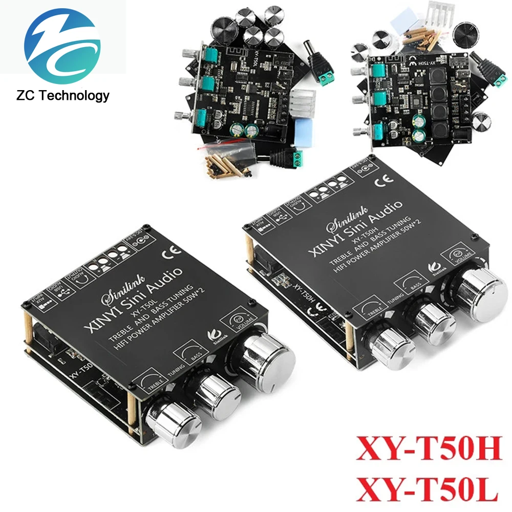 XY-T50H XY-T50L TPA3116D2 2x50W Bluetooth-compatible 5.0 Subwoofer HIFI Speaker Digital Audio Power Amplifier Board Stereo AMP