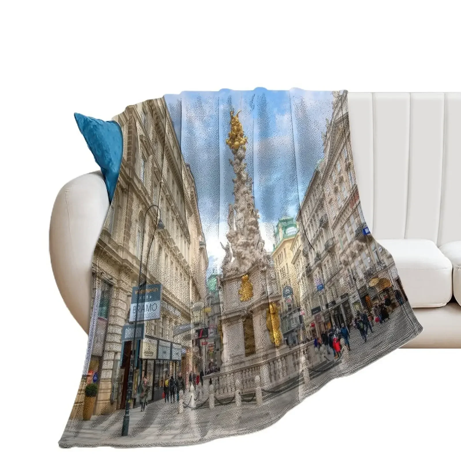 Plague Column or the Holy Trinity Column in Vienna, Austria Throw Blanket Hairys Kid'S Decorative Beds Blankets