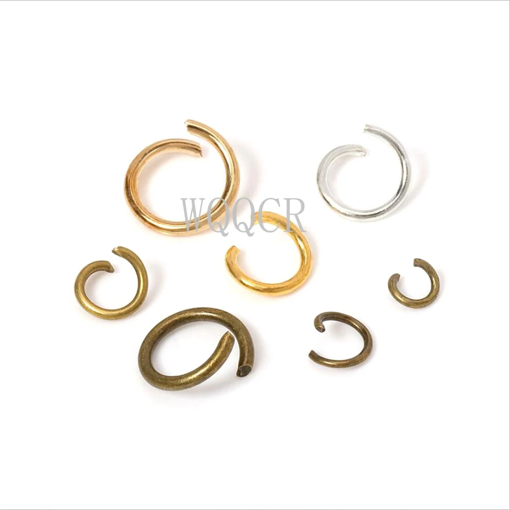 200pcs/lot 4/5/6/7/8mm DIY Metal Jewelry Findings Single Open Jump Rings and Split Ring for Jewelry Making