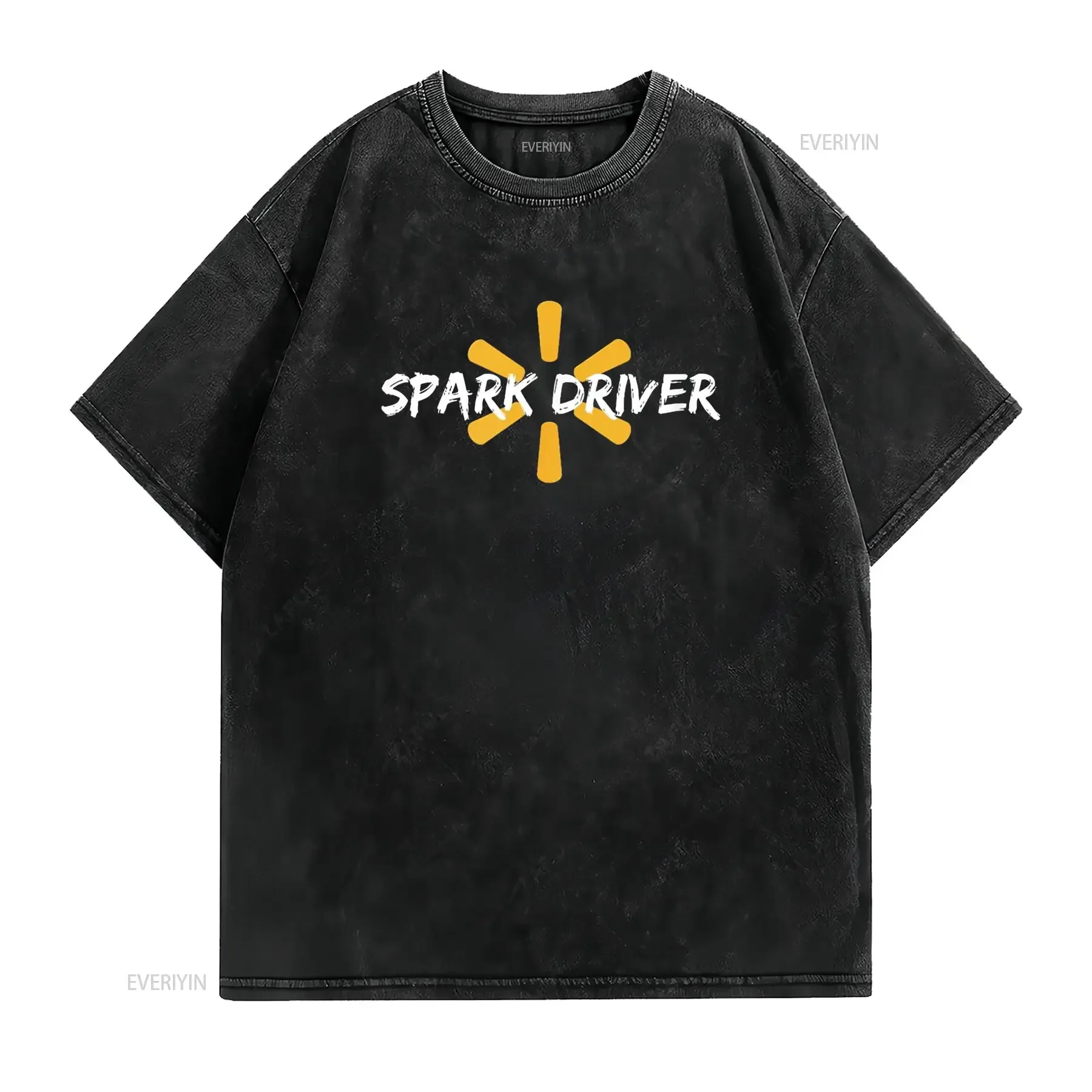 Spark Delivery Driver Gear Food Courier T Shirt vintage Washed Casual Top For Everyday Wear streetwear graphic Stretched