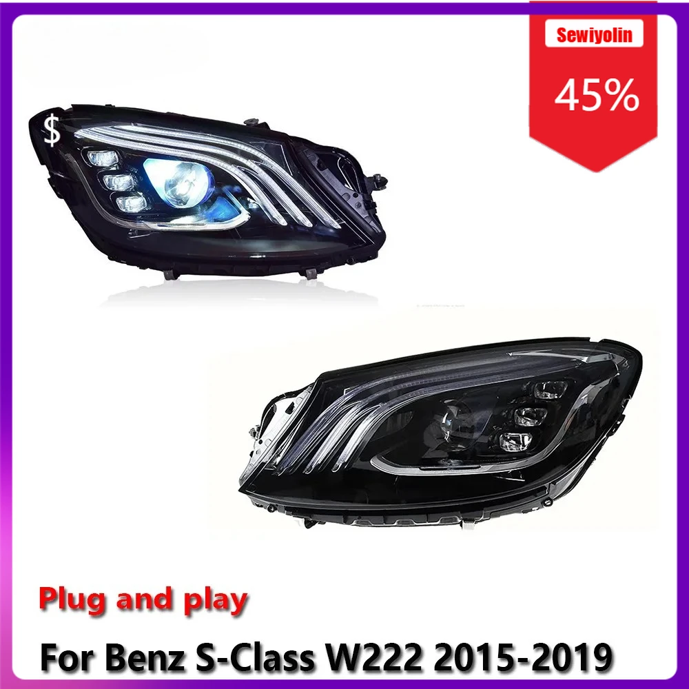 

Автомобильные светодиодные лампы Sewiyolin в сборе для Benz S-Class W222 2015-2019, противотуманные фары DRL, стоп-сигналы поворота Plug and Play