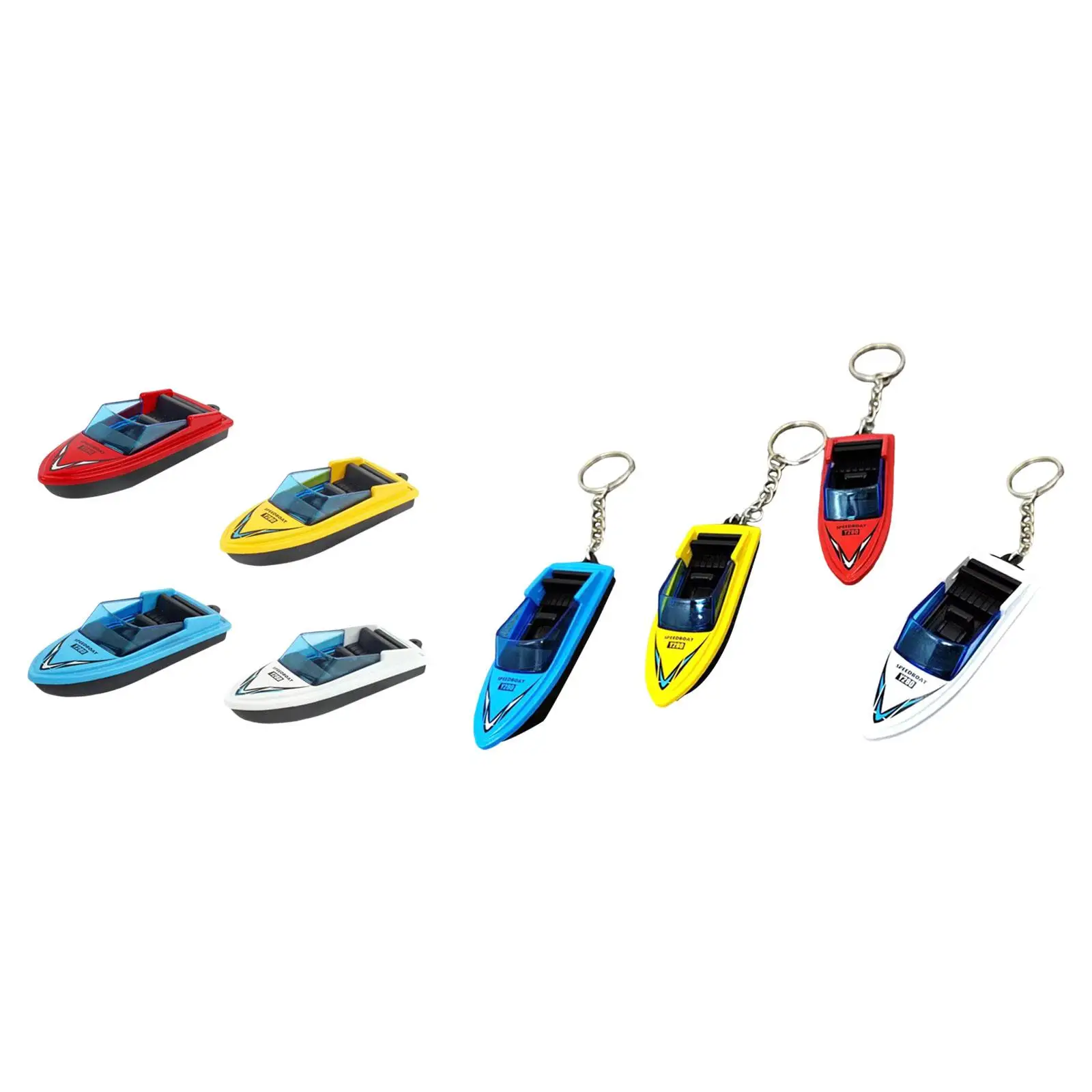 4x Mini-Motorboot-Modell, Heimdekoration, Sammlung, Lernspielzeug, Mikro-Landschaftsdekoration für Kleinkinder, Kinder, Erwachsene, Geschenke