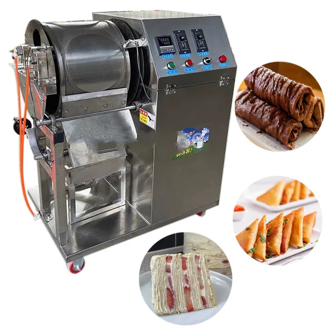 Automatic Lumpia Wrapper Machine Pancake Maker Samosa Sheet Making Popiah Spring Roll Skin Machine