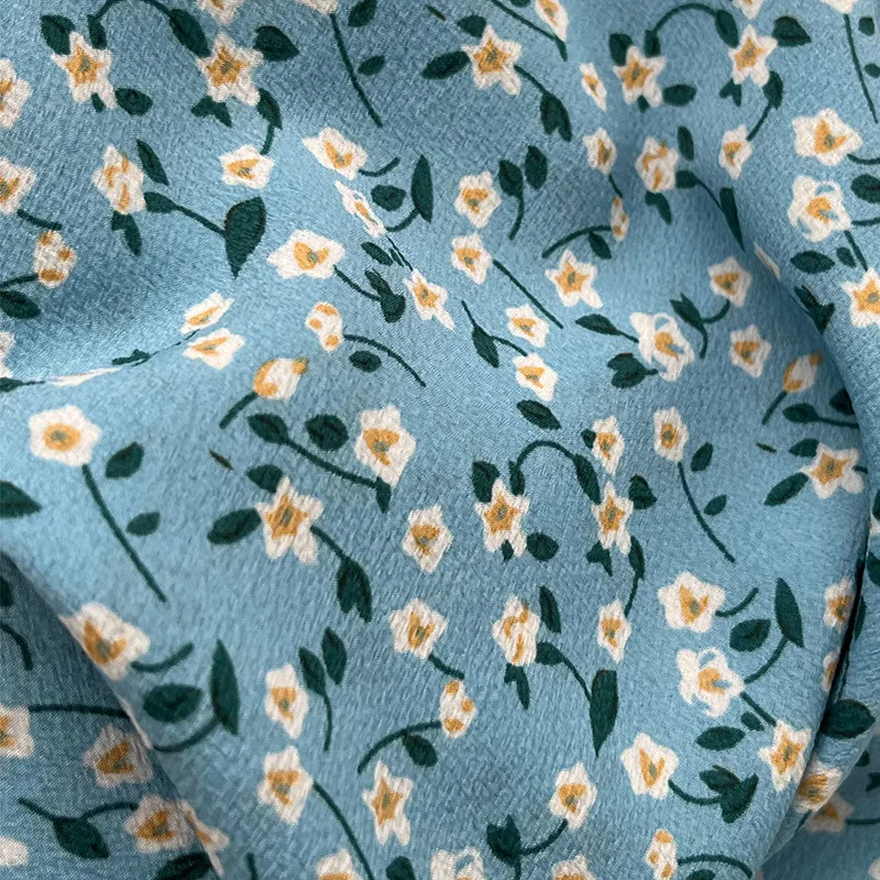 Soft Viscose Summer Daisy Rayon Fabric By Half Yard Floral Print Women\'s Dress Clothing Skirt Calico Pajamas DIY Sewing Material