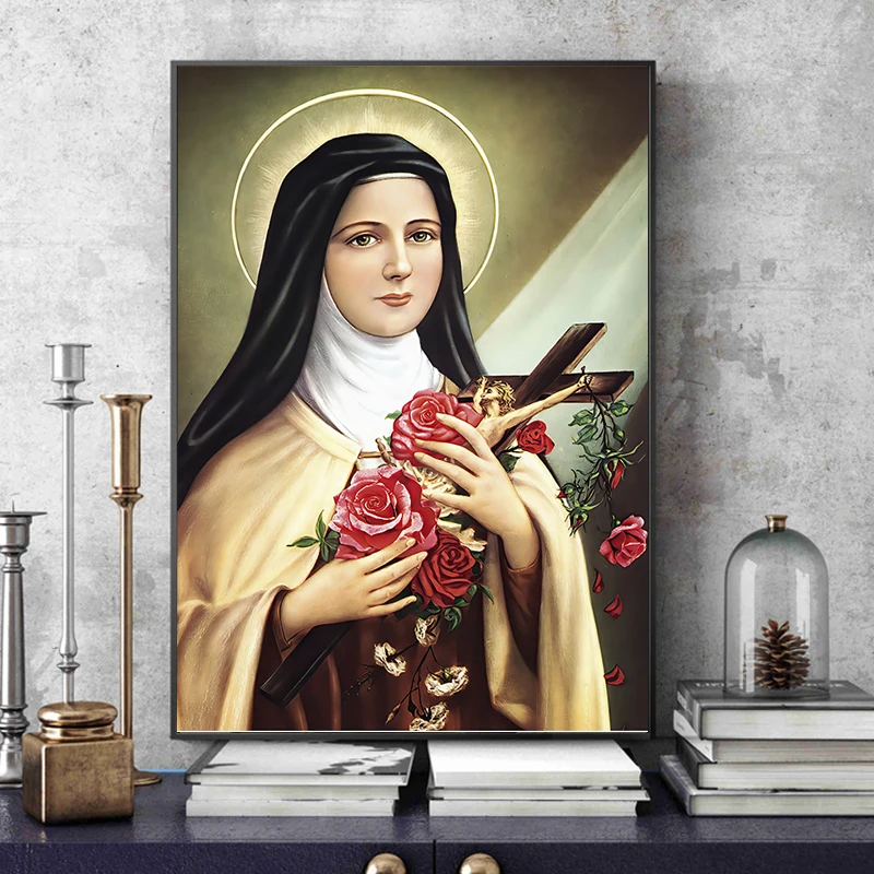 Saint Teresa Lisieux Decorative Figures Modern Home Decoration Living Room Canvas Painting Wall Art Pictures For The Accessories