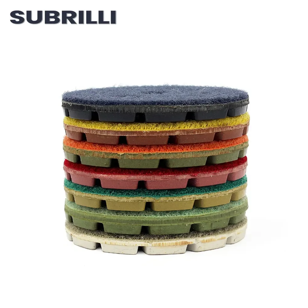 SUBRILLI 3 "الماس الطابق قرص الطحن ملموسة تجديد الرملي وسادة الراتنج السندات طحن عجلة تلميع أداة جلخ