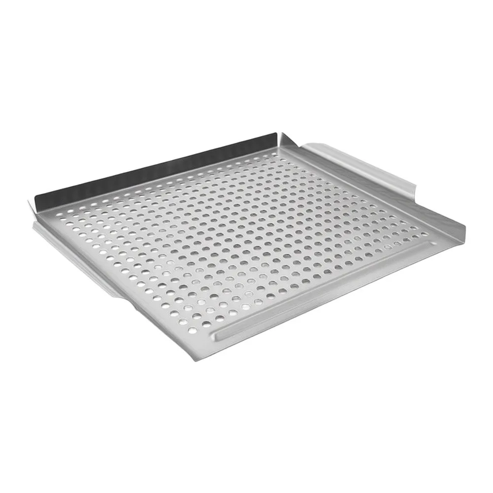 Food Safe Stainless Steel Grill Pan for Use on Multiple Grill Types Including Charcoal Electric and RV Mounted Units